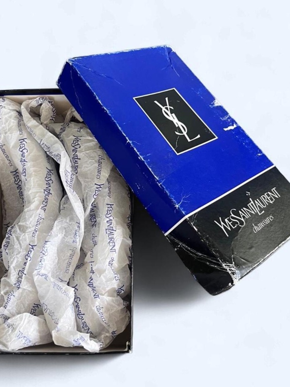 1980s Vintage White Leather YSL Heels 5.5M